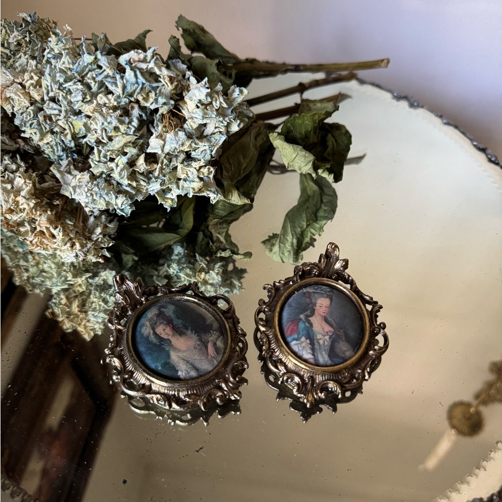 Vintage Italian satin portraits